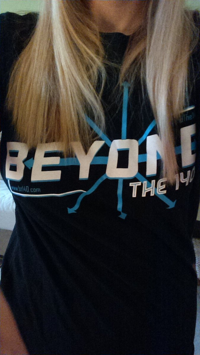 blade_funner's tweet photo. Finally, a pic in my awesome @BeyondThe140 t-shirt. I either need shorter hair or bigger boobs. https://t.co/DJjHejSYcg