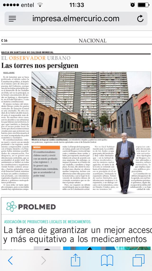 Orrego's tweet photo. De acuerdo con Miguel Laborde. El desarrollo de las ciudades es un tema constitucional q requiere de autoridades reg elegidas y empoderadas https://t.co/cX46JRvi40