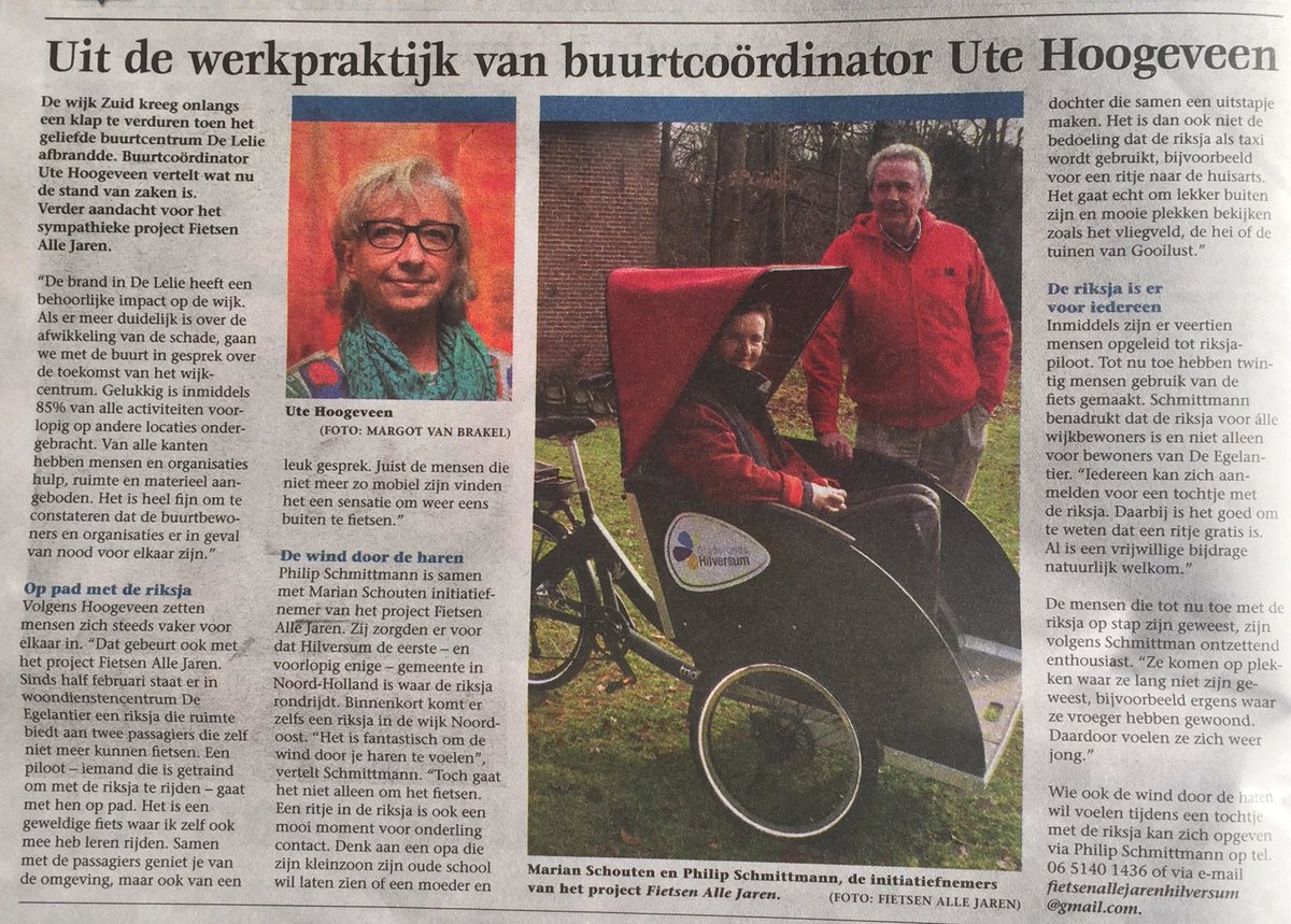 BosboomSanne's tweet photo. De werkpraktijk van #buurtcoördinator @UteHoogeveen @GemeenteHsum ; mooie samenwerking met #deEgelantier @HilverZorg https://t.co/P11Bcy87AV