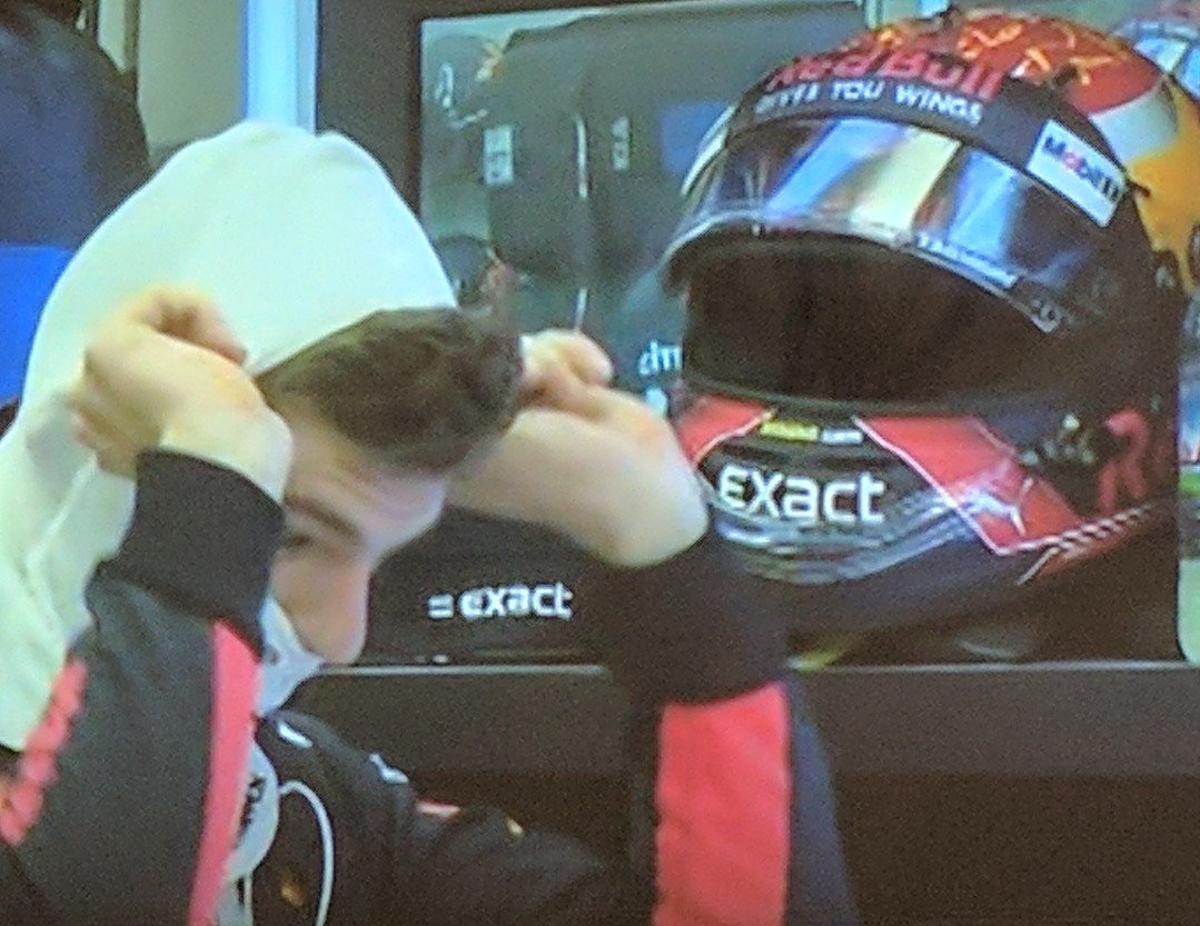 Keiffyt's tweet photo. @Max33Verstappen getting ready for Q1. #takeittothemax #proudsponsor @Exact https://t.co/04R1XasJuu