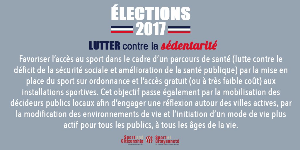 SportandCitizen's tweet photo. #Presidentielles2017Sport 210 millions d'européens inactifs = 80 milliards €/an @project_PASS ! #Proposition9 contre l'inactivité physique 🔽 https://t.co/Z2LeIGaGy1