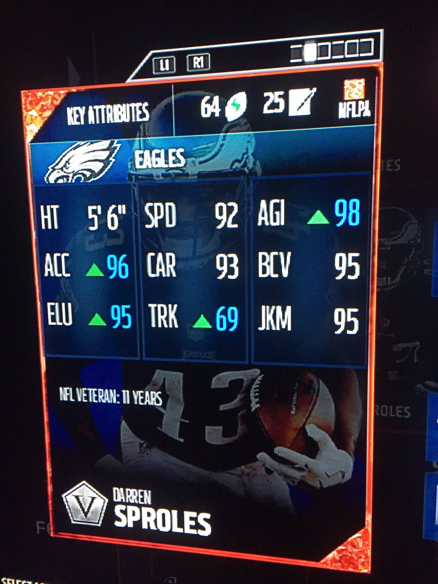 ChargersBoiiPS4's tweet photo. #ChemdOut Sproles! + 87 CTH, 87 CIT, 94 RTE, 75 RLS @EASPORTS_MUT @MUTGuru https://t.co/bVeSSC6MVM