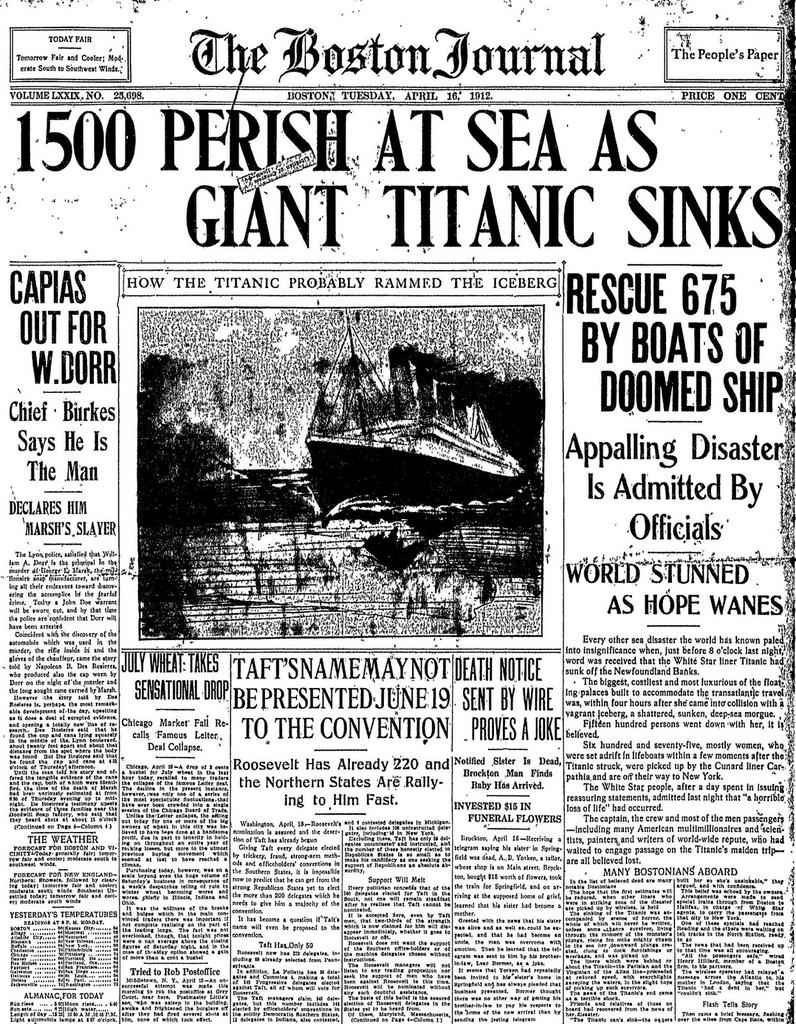 HeeeeeeresJason's tweet photo. #OnThisDate 105 years ago the #RMSTitanic sank in the North Atlantic ocean after hitting an iceberg at 11:40PM on April 14, 1912. #Titanic https://t.co/VVjcTLL4W6