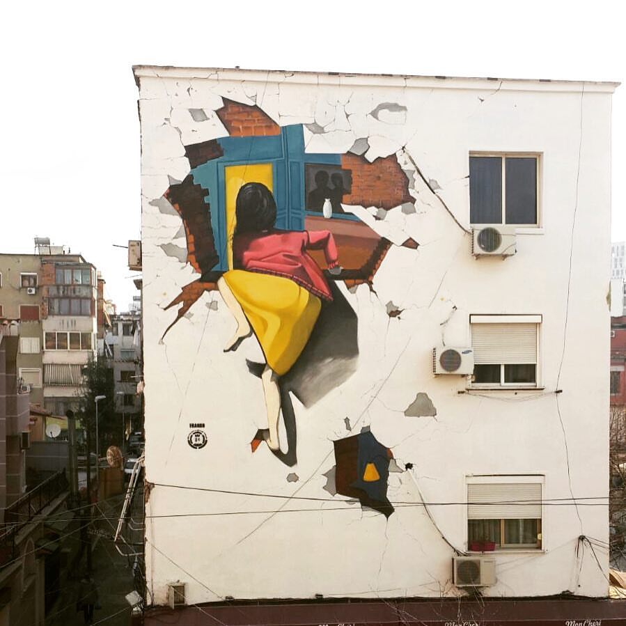 VisitTirana's tweet photo. #StreetArt in #Tirana is becoming a new trend, especially to make attractive old buildings #visittirana https://t.co/Wbmlf0LZEl