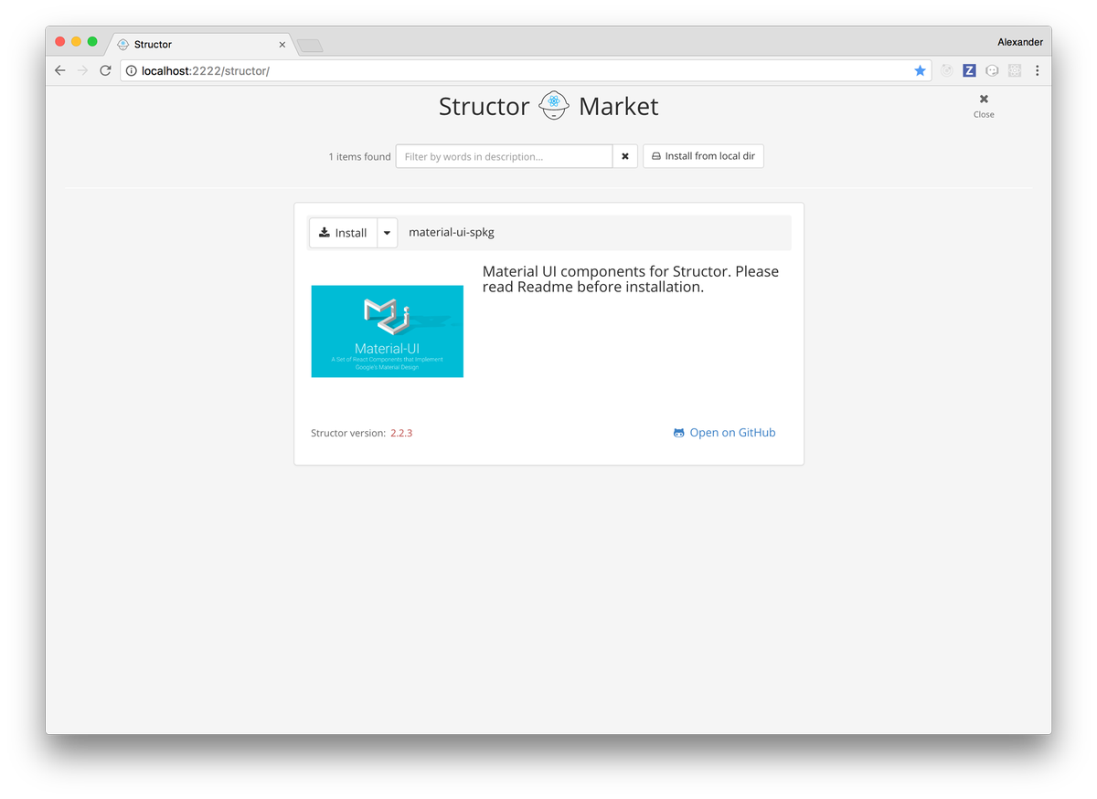 alex_pustovalov's tweet photo. Published a package of @MaterialUI @reactjs components for #Structor. Still in the development. How to install: https://t.co/KGzlR9dQI6 https://t.co/kfZefJRwYD