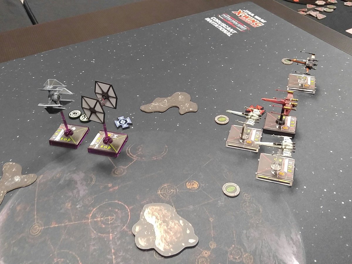 FFGOP's tweet photo. Jeremy's drafted TIE Striker is the first casualty in the Coruscant™ Invitational finals! #XWingOpen https://t.co/EfaH1BB0RP