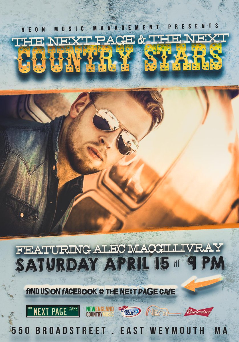 NECntryMusic's tweet image. WEYMOUTH, MA: @AlecMacMusic is playing at The Next Page Cafe tonight at 9PM!