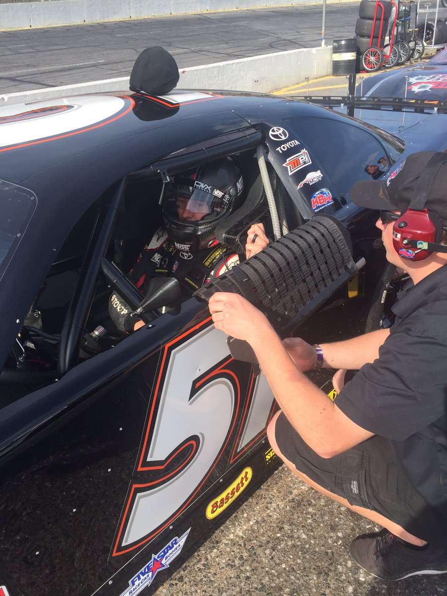 KBMteam's tweet photo. @KyleBusch gets strapped in the No. 51 @ToyotaRacing Camry for qualifying for tonight's #EasterBunny150 @hickoryspeedway https://t.co/cYzVhct1UH