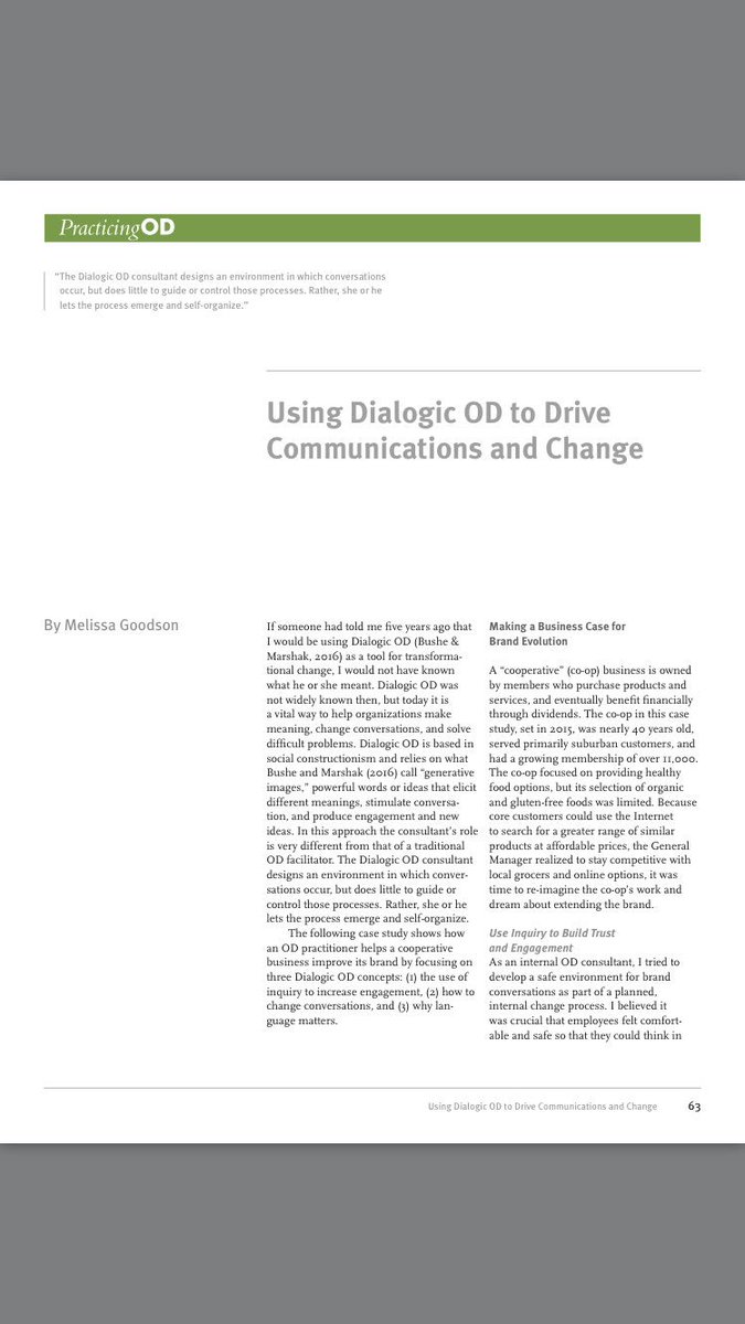 melissaagoodson's tweet image. @ODNetwork&apos;s Spring OD Practitioner. Check the practicing section for my article. #dialogicOD #changecommunication