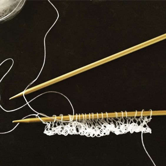 KnitGrandeur's tweet photo. Knitting our new @algiknit BioYarn, work in progress https://t.co/0fP7Cr6hwX #bioyarn #biomaterial #sustainable #algiknit https://t.co/iWb6lfst5V