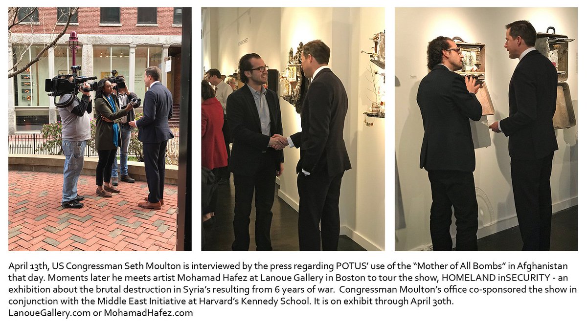LanoueGallery's tweet photo. Thank you @sethmoulton for taking time out of a very busy schedule to speak at #LanoueGallery &amp; tour @mhafez show "HOMELAND inSECURITY". https://t.co/4HiLz5Y9nu