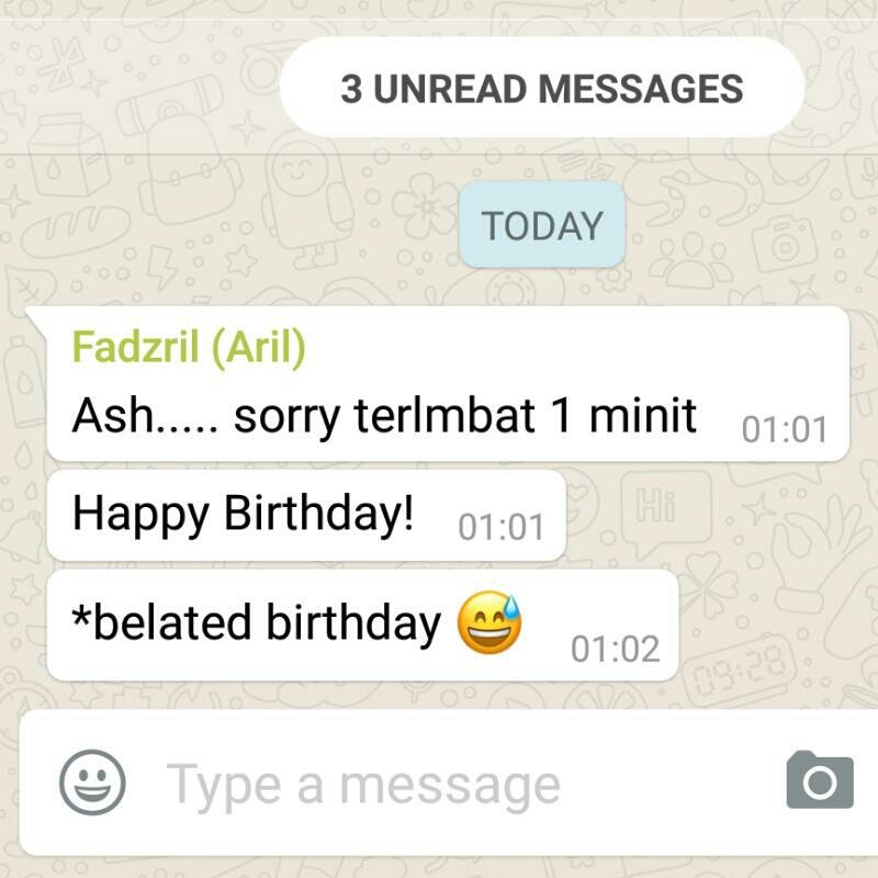 mashie154's tweet image. &quot;Sorry terlambat 1 minit.&quot;

I never knew midnight was at 1:00. #timezoneproblems