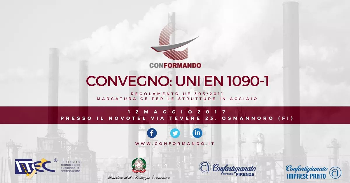Conformando_'s tweet photo. 🔎 #CONVEGNO UNI EN 1090-1
📅 12 Maggio - Osmannoro (FI)
⚠️ consulta il #programma completo al seguente link: 👉 https://t.co/3QJujGuwwA https://t.co/EM6PawZkHR