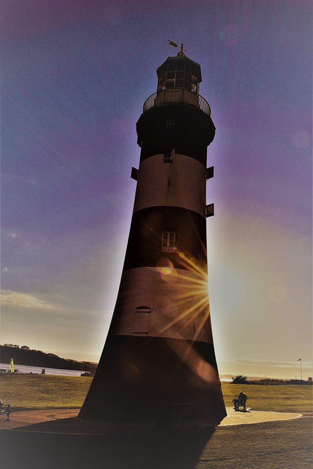 ecoplymouthstev's tweet photo. Great capture by photographer Derek John Parry, as a sunbeam plays on Smeaton's Tower https://t.co/WQ5Gaz0s0b