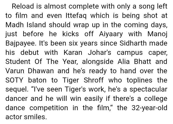 SidsUniverse's tweet photo. I've seen Tiger's work, he's a spectacular dancer and he will win easily if there's a college dance competition in SOTY 2: @S1dharthM https://t.co/86a3sNQcRp