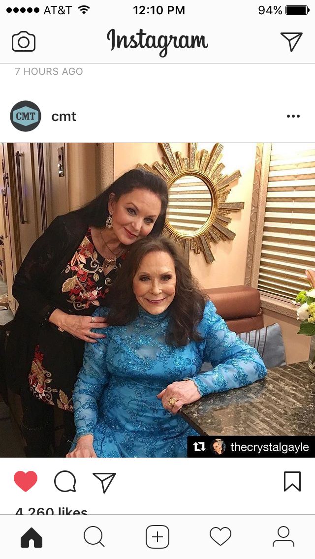 Today is Loretta Lynn\s Birthday Happy Birthday!  Crystal Gail giving her a big hug! 