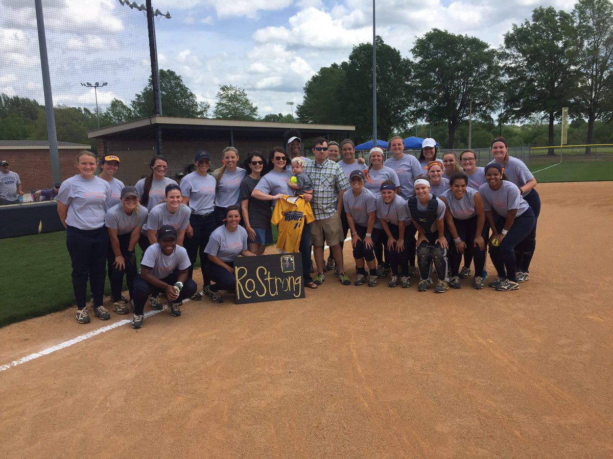 bmcsports's tweet photo. BMC Softball is playing in honor of two-year old Rowan Neff today.  Rowan was diagnosed with leukemia Feb. 6 and is in remission!  #RoStrong https://t.co/eHX48ALgVG