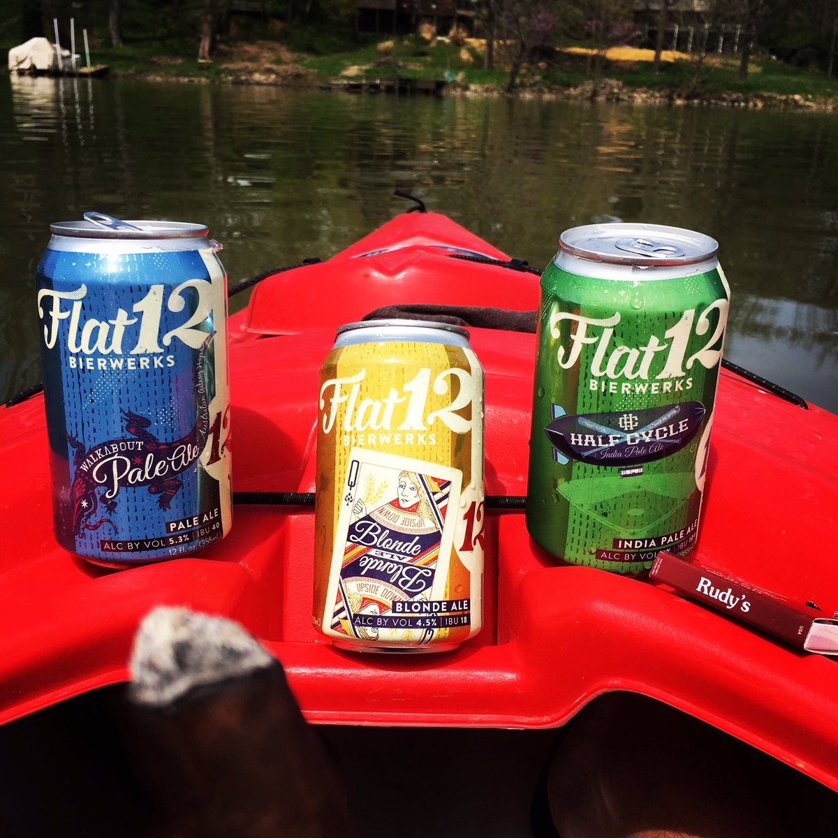 beerphilligoss's tweet image. Perfect day sunshine, cigar, @Flat12Bierwerks , #kayaking 🍻 cans are hitting the shelves now! Perfect for all your water activities. #indy