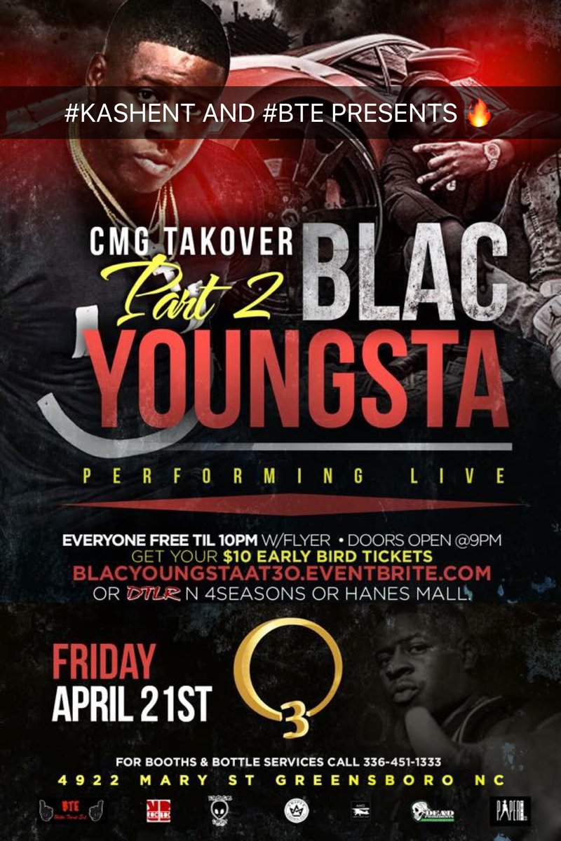 PartyPlugKash's tweet photo. #KASHENT PRSENTS ๐ฅ
Blac Youngsta Performing Live ๐ฅ
๐: April 21st
โฐ: 9pm
๐: 4922 Mary St
#NCAT #WSSU #NCCU #UNCG https://t.co/7mzhAhRmJp