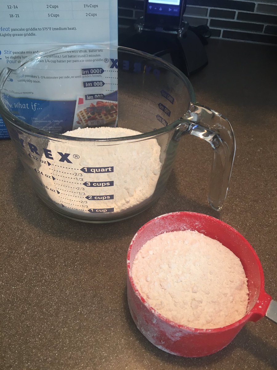 tawny_malone's tweet image. Ran out of mix at 1 3/4(ish) cups. How much water? #mathhappens #elemmath