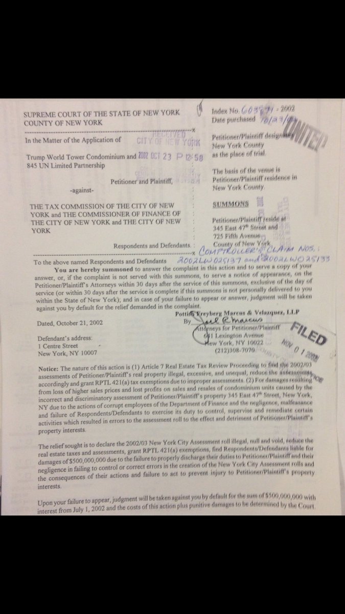 funder's tweet image. Tax Docs: Trump sued NYC for $500,000,000—NYC settled w/Trump—using millions in taxpayer dollars

#taxmarch #trumprussia #resist #russiagate