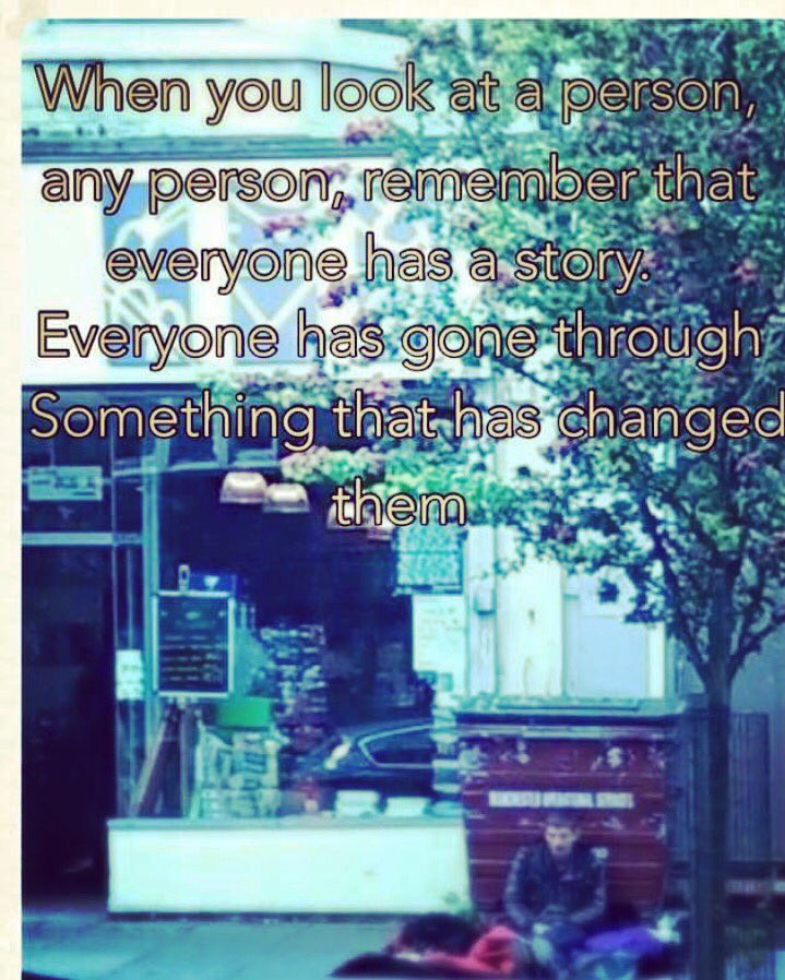 ReachOut_Com's tweet photo. When you look at a person, any person, remember that everyone has a story.
Everyone has gone through something that has changed them. https://t.co/z2IdMqvyoI