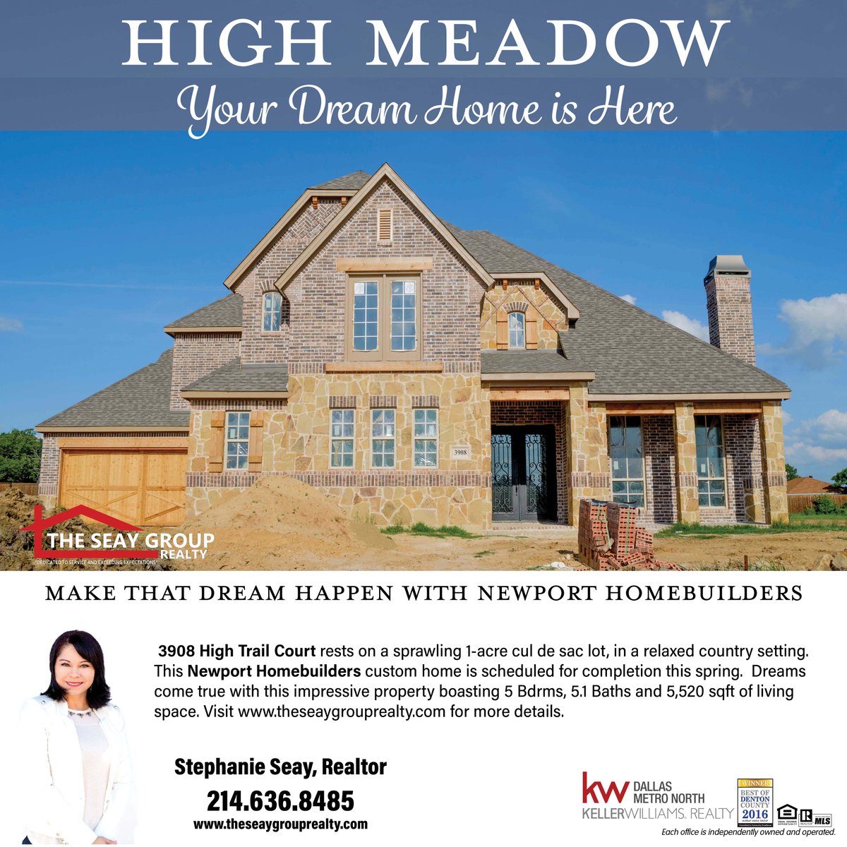 SeayRealtyGroup's tweet photo. This Flower Mound beauty is nearly ready for a new homeowner.  Call to view this #luxuryhome at 214.636.8485. #FlowerMound #RealEstate https://t.co/5pV41Ug9Q3