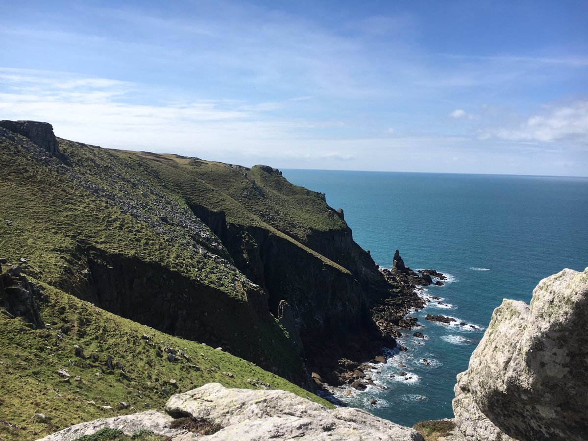 hazelEM1's tweet photo. Happy #NationalDolphinDay I don't have any pictures so here's Lundy island instead! Dolphins swim near there! https://t.co/e3e4e6cZRu