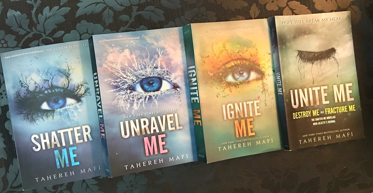NancyCamacho17's tweet photo. Bought this series coz of the covers it's been awhile on my TBR now it's time to read these books
#shartterme #unravelme #igniteme #uniteme https://t.co/tqZL3mkKZW