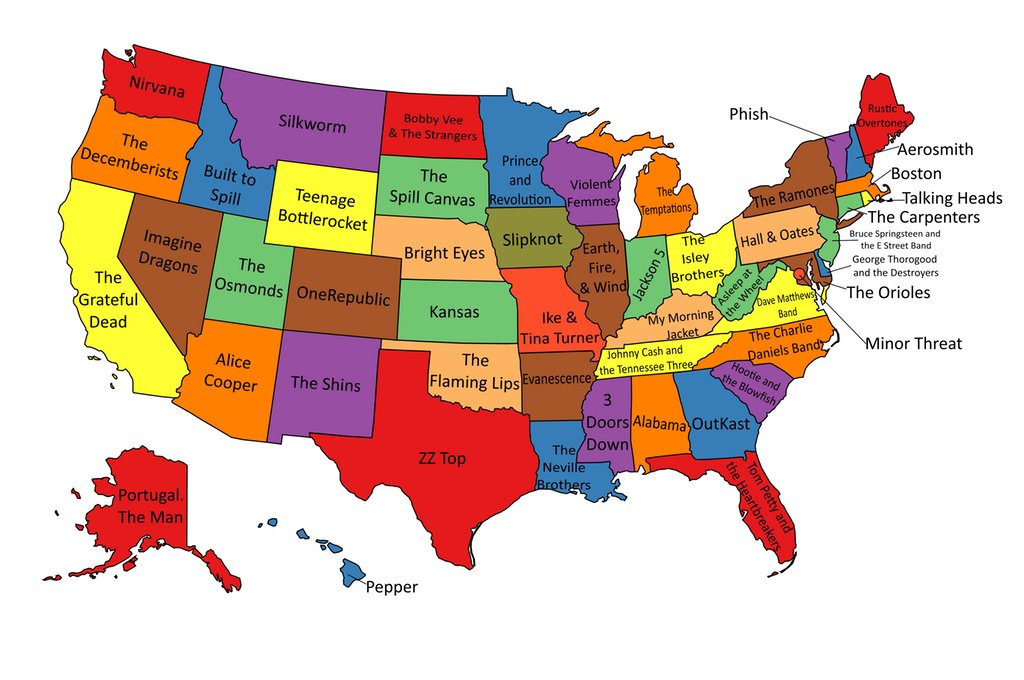 Amazing_Maps's tweet photo. The most famous band of all time from every US state
- https://t.co/Ic14oeCZk7