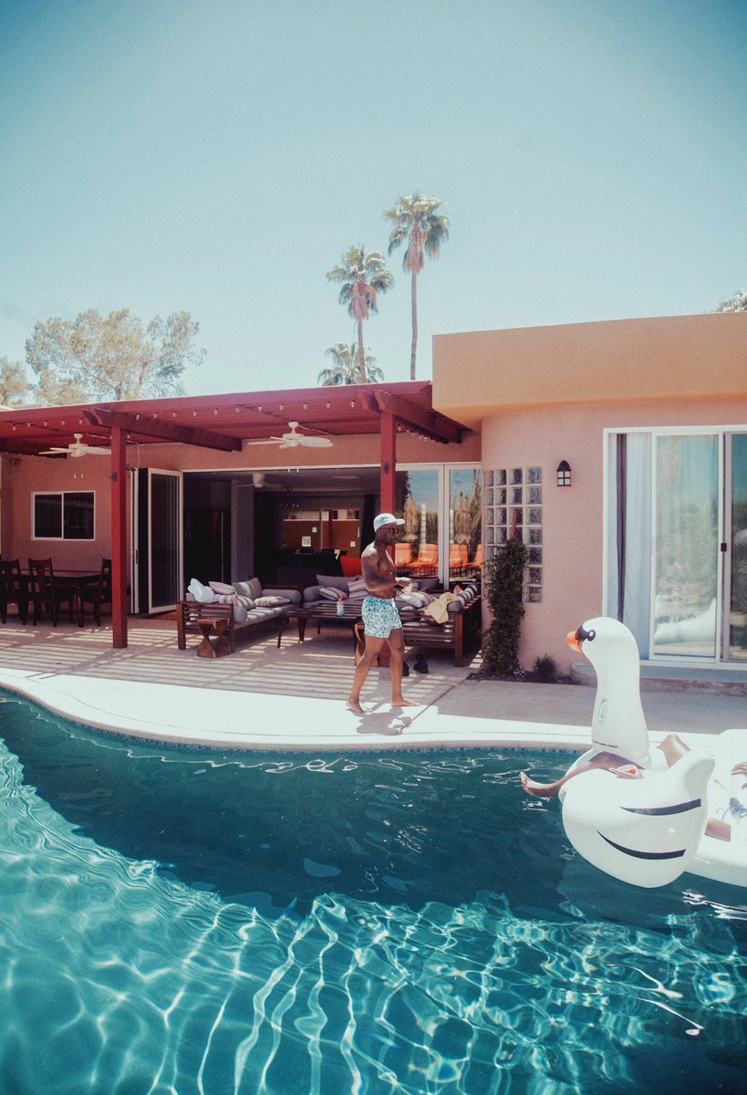 J_Parties's tweet photo. Outchea in the desert! Pool time at our pop-up house before hitting the festival! #JROOMxCHELLA 🌵 https://t.co/VjmMmJ3xV8