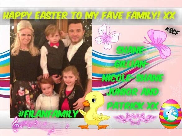 donnamarie2652's tweet photo. Happy easter to my favourite family! #thefilans @ShaneFilan @Gillian_Filan .. Nicole... Patrick and shane jr xx RT https://t.co/xF8FJD0b4n