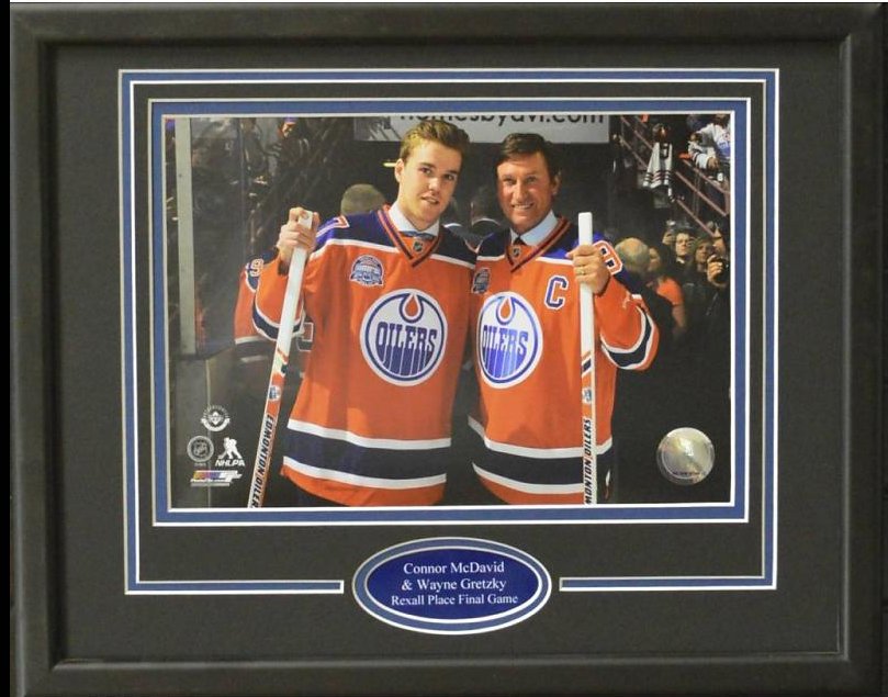 whereedmonton's tweet photo. CONTEST: Follow &amp; RT to win an iconic #Oilers photo of McDavid &amp; Gretzky from @WestEdCoinStamp! Draw on Apr 26. #yeg https://t.co/zwAwYpinlj https://t.co/b1X67IaxeC