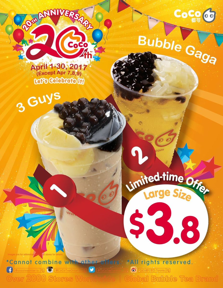 Here are our Birthday Drinks for CoCo's 20th Anniversary!! Let's celebrate it! #CoCo20th