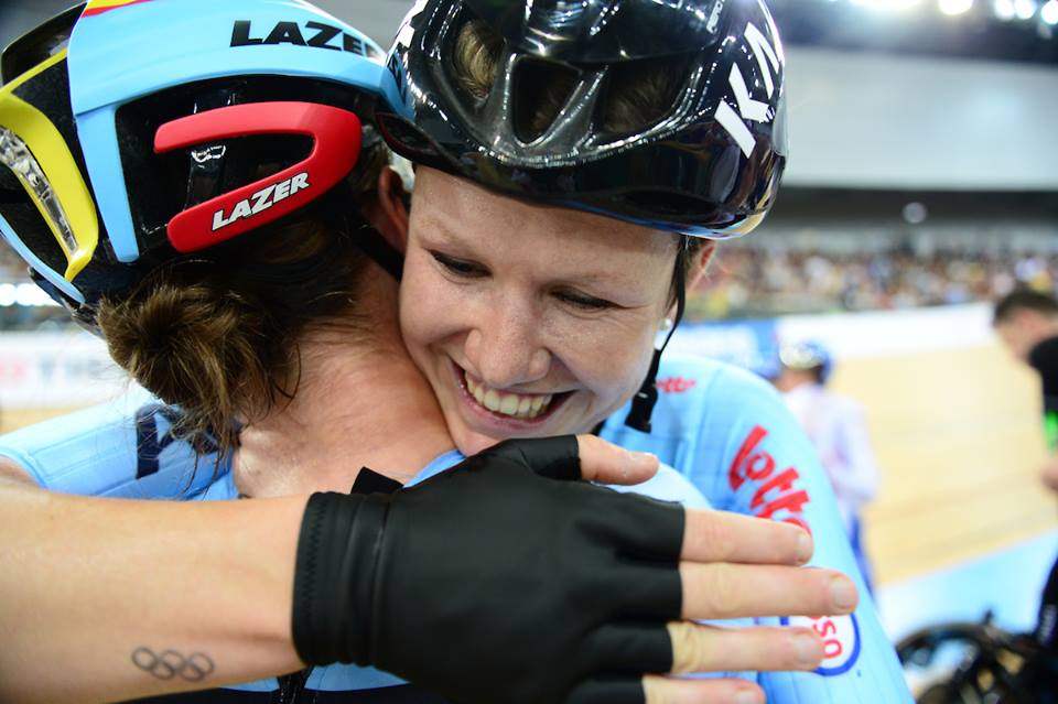 This is what happiness looks like when you've just won the 1st ever Women's Madison World title 🌈😃
Historical day at #TWC2017 in 🇭🇰! 📷UCI