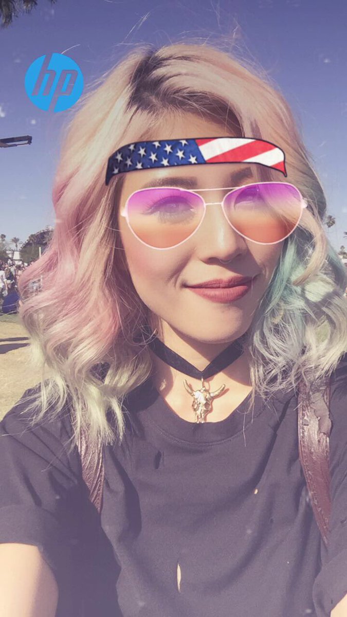 Use this code to get this cute lil #HPCoachella snapchat lens wherever you are! ;) <a href="/hp/">HP</a> #sponsored 👉🏼 hp.tl/60048d30E
