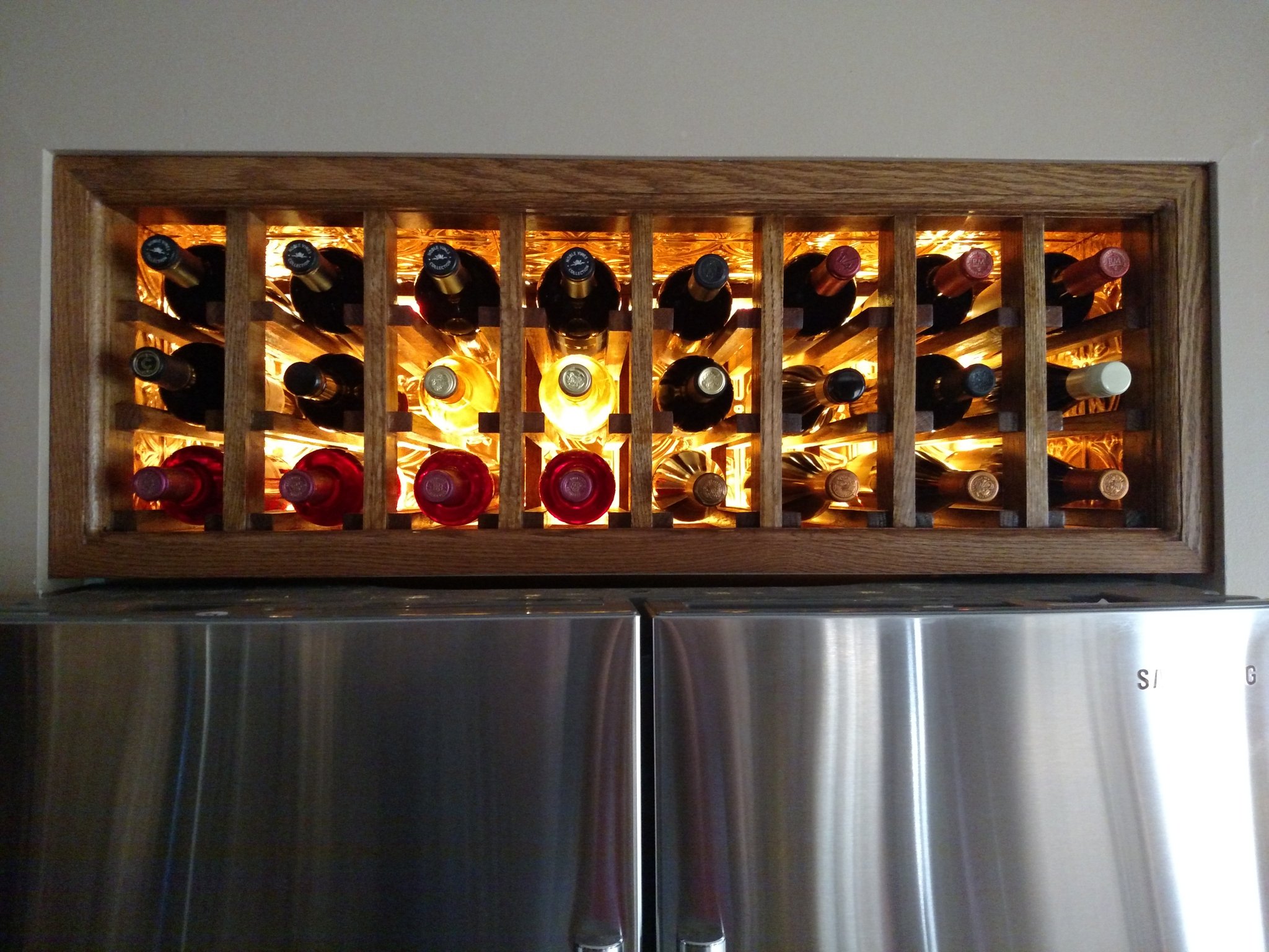 Wine cabinet over fridge sale