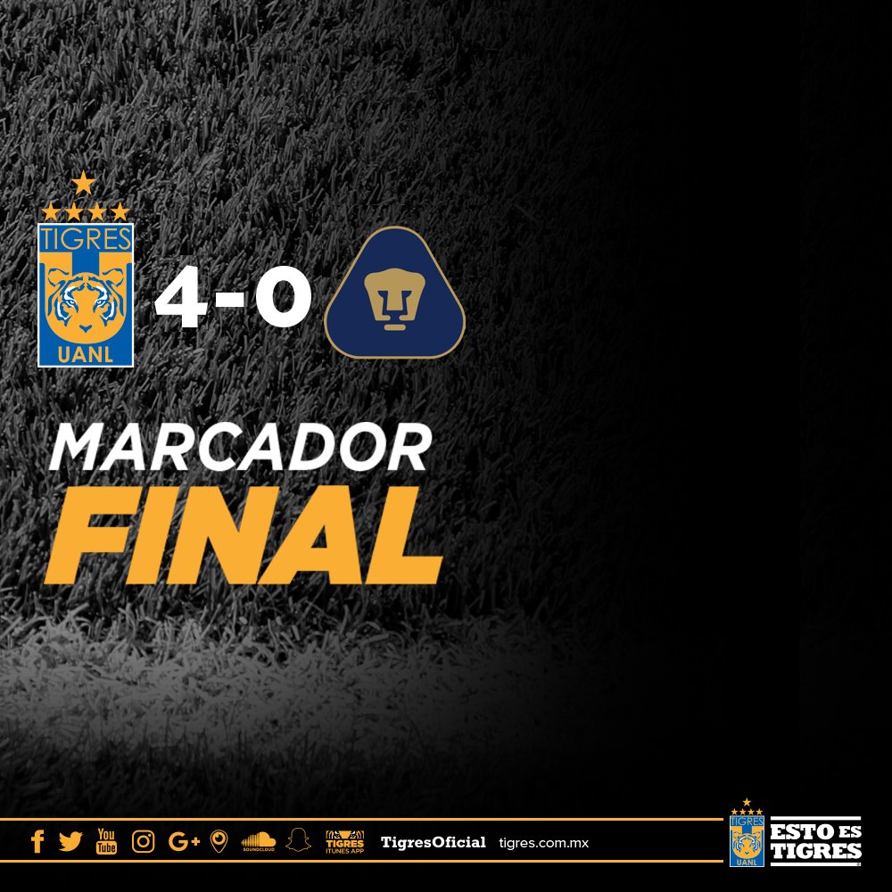 TigresOficial's tweet photo. Marcador Final. #VamosTigres #SoyTigre #SomosTigres https://t.co/GjaSgiBFFd