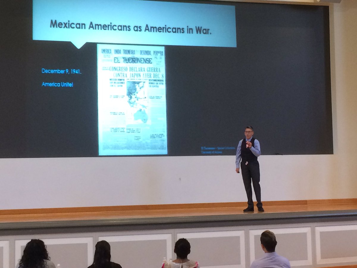 AZ3MGS's tweet photo. @UAGradCollege Lora Key talking about Mexican Americans Role in WWII &amp; what it means for today! https://t.co/nPWUKnzKUK