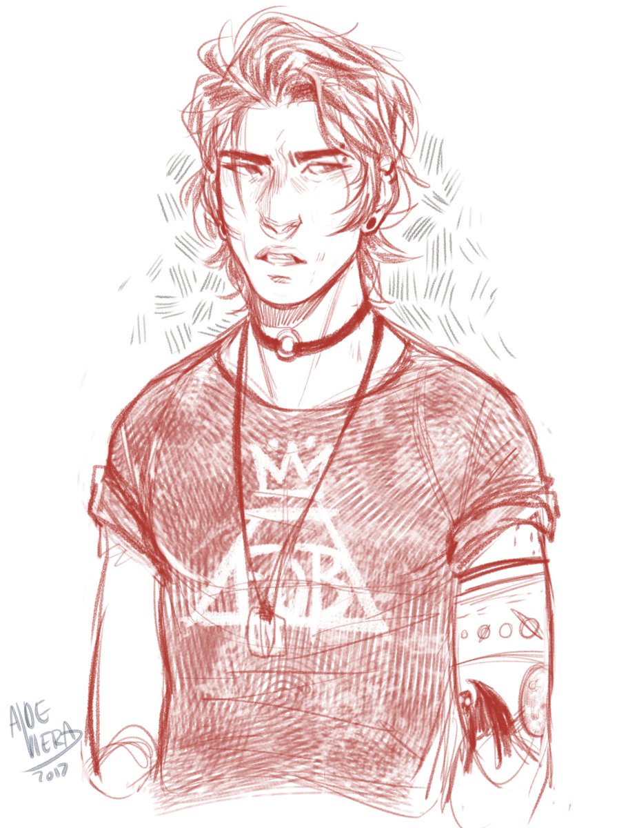 The first sketch commission from today! Some edgy modern AU Keith <3 Ft. a crop of my fave part of the whole page.