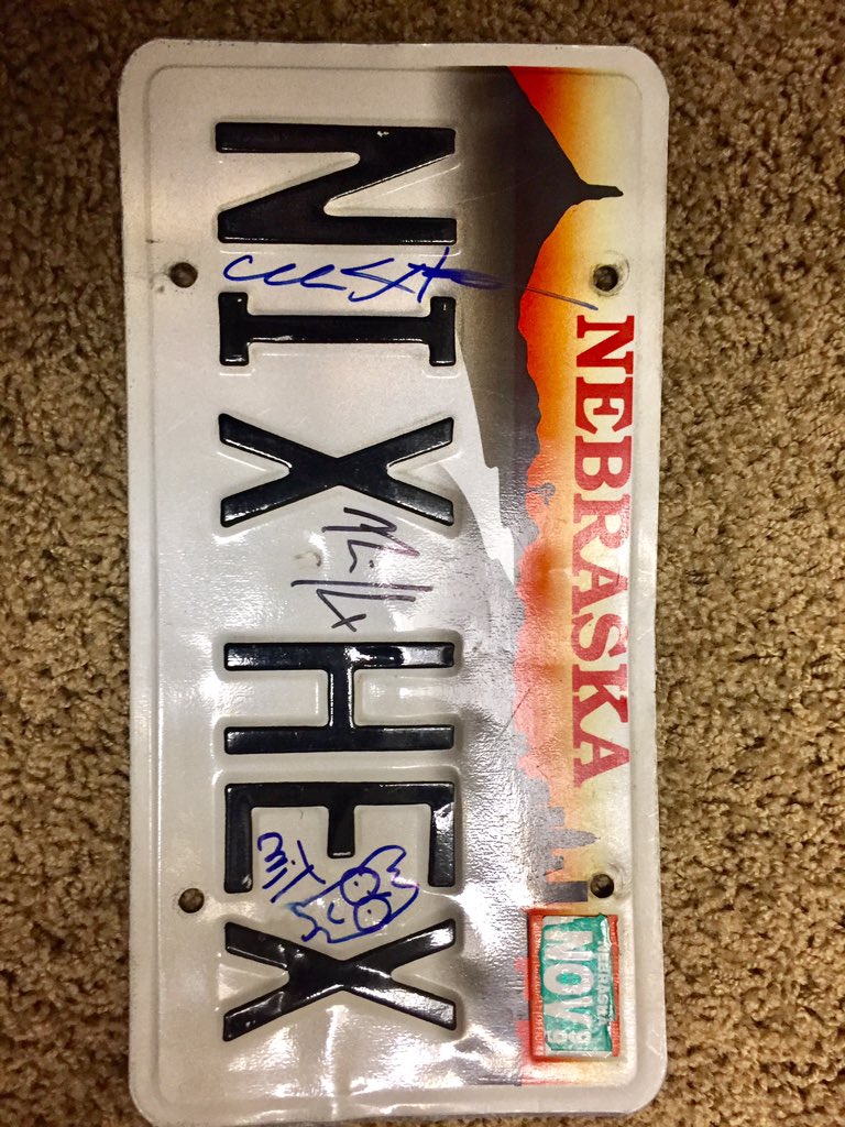 stevewave's tweet photo. .@311 @pnut @NickHexum Here is the plate you signed for me back in 2001 in KC #missingSA #longtimefan https://t.co/F21uW8rUAY
