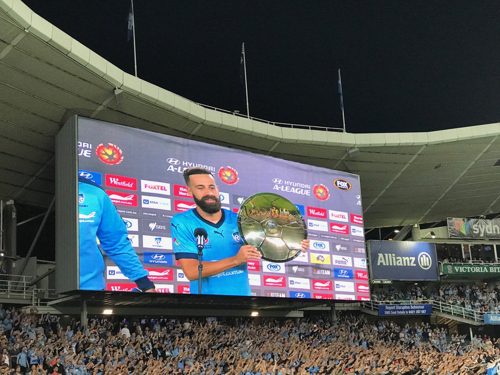 LarryFanto's tweet photo. Great night. Great atmosphere. Premiers.@SydneyFC @vuka20 @brannerz15 https://t.co/Bjh7K0E0QV