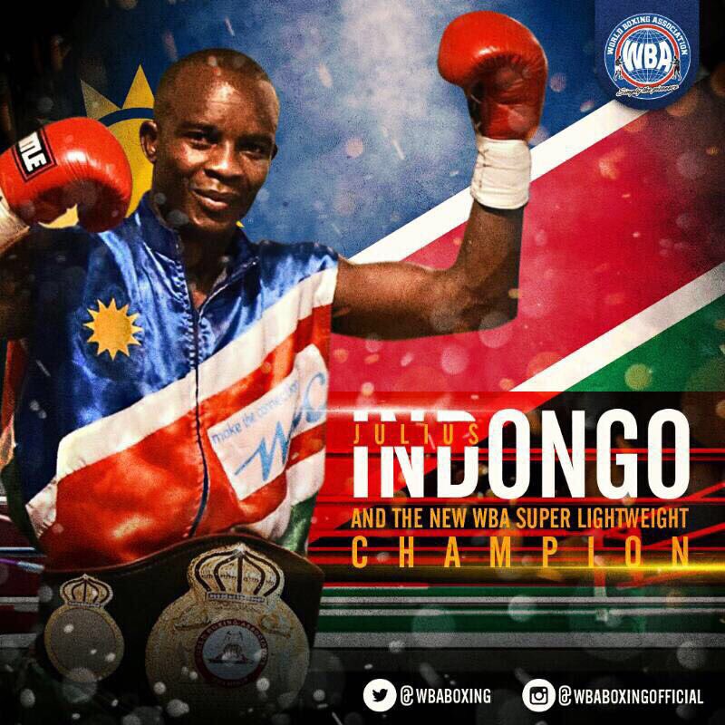 #AndTheNew WBA Super Lightweight Champion by UD, Julius Indongo. WBAboxing #BurnsIndongo #boxing #boxeo