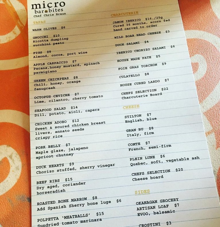 MicroKelowna's tweet photo. New menu launched yesterday! #cheese #charcuterie #tapas #oysters and of course #fries and #popcorn #creativelysimple #kelowna https://t.co/Hz9o357Pmb