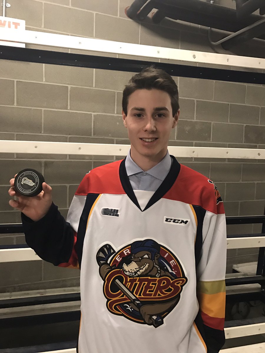 Our 2017 first round pick, Emmett Sproule, with the ceremonial puck tonight!