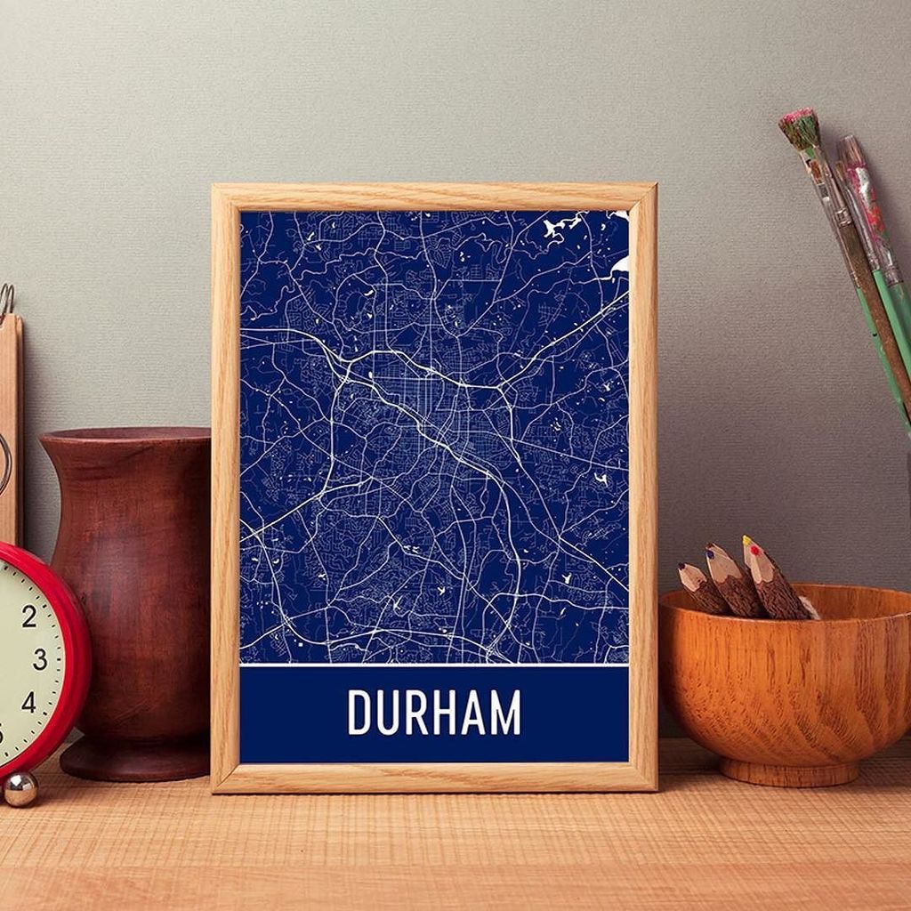 Durham, NC!  You'll love the blue on this print with the white roads...they really pop.  Tag someone that loves Du… ift.tt/2pknuVm