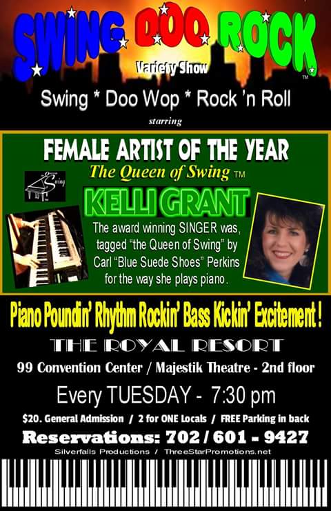 The Las Vegas show you will always remember.  Get your tickets now and see why Kelli Grant has been deservedly called the QUEEN OF SWING.