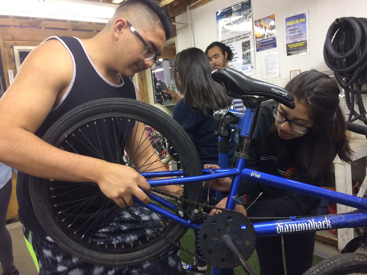 spilllllllz's tweet photo. Thank you to @Kiwanis for letting us stop by the shop and learn to fix bikes. Argenta hall had a blast! #iLeadNevada #GivePulse https://t.co/YBP7cakM2p
