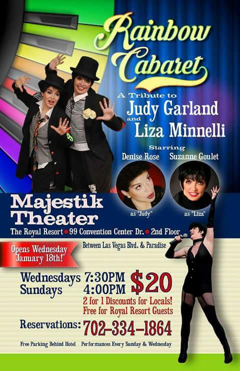 Two shows a week. Get your tickets now and see and hear for yourself why Las Vegas is the entertainment capital of the world.