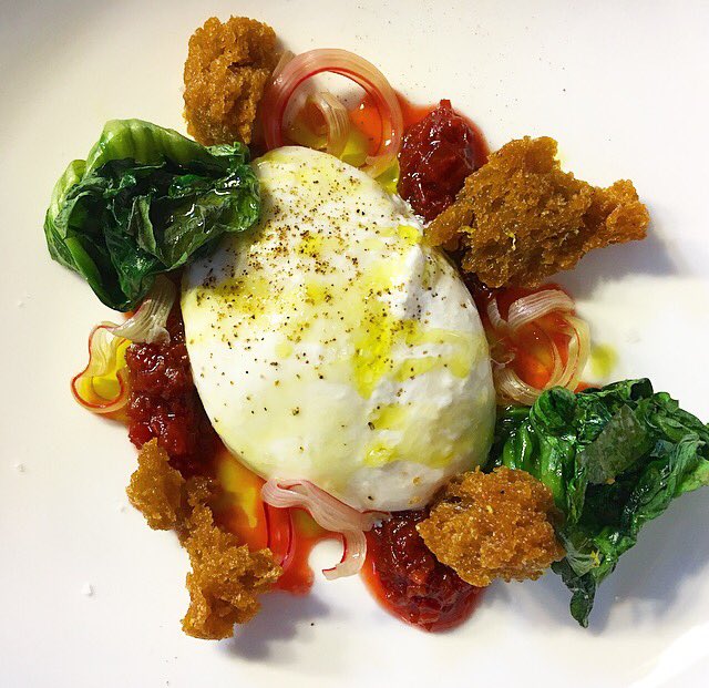 Special tonight: burrata w/rhubarb compote, grilled radicchio + fried bread..oh my! #cinara#vancouver #fresh #food #crosstown #yvr #chef